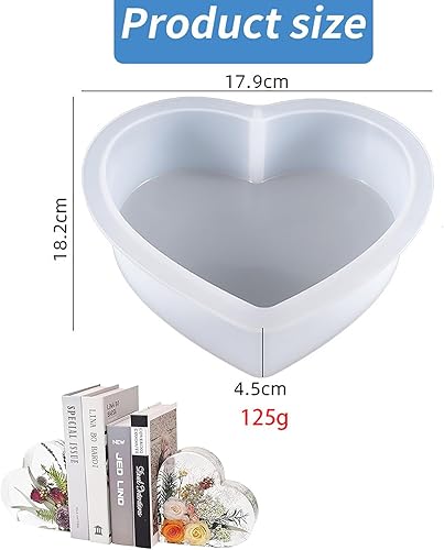 HREDZEO Grand moule en silicone en forme de cœur, moule en silicone en forme de cœur pour moulage de résine, décorations de fleurs, loisirs créatifs - Nail Gallerys