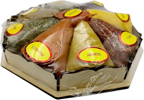 Ottoman Coffret cadeau d'épices orientales dans une boîte en bois avec broyeur Ottoman pour assaisonnement turc aromates aromatiques arabes et asiatiques (petit rond avec broyeur) - Nail Gallerys