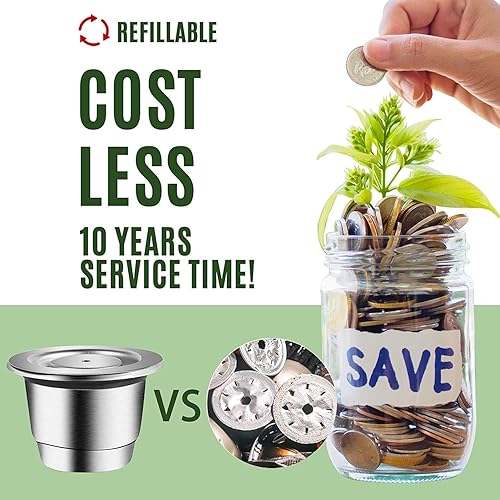 Capsule à café réutilisables CAPMESSO, capsule rechargeables espresso Capsule réutilisables espresso Pod Espresso Capsule en acier inoxydable compatibles avec les cafetières Nespresso OriginalLine - Nail Gallerys