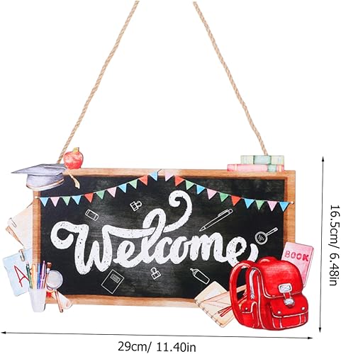 DOITOOL Signalétique De Porte Pendant La Rentrée Plaque De Porte Professeur Décoration De Classe De Maternelle Signe De Bienvenue En Bois Panneau Scolaire Panneau Suspendu En Bois Peuplier - Nail Gallerys