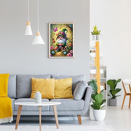 GDYEEH 5D Vieil Homme Peinture Diamant Painting Kit, DIY Gnome Papillon Art du Diamant Complet Kits, Diamond Art Kits Strass Point de Croix Painting pour Adultes Débutants Maison Décor 30x40 cm - Nail Gallerys