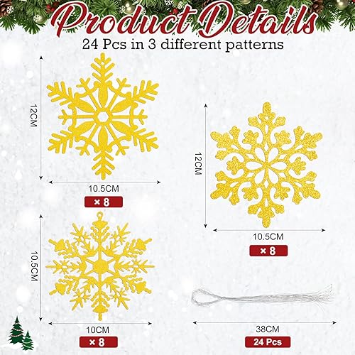 Becellen 24 Pièces Flocons Neige Noel Décoration, Paillettes Christmas Decoration Sapin Papier Ornement Déco Lot Décoration Hiver Noel Flocon Neige à Suspendre avec Ficelle pour Noël Fêtes - Nail Gallerys