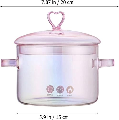 Housoutil Casserole Verre Rétro Avec Double Poignée Marmite De Cuisine Transparente Pour Soupe Et Ragoût Pot À Nouilles Portable Ustensile De Cuisine - Nail Gallerys