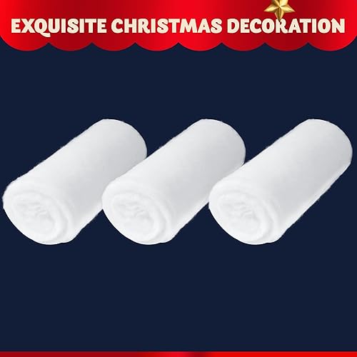 JOYIN Lot de 3 rouleaux de couverture de neige artificielle douce, épaisse et moelleuse en coton synthétique pour décoration de Noël, de fêtes et d'hiver 38 cm x 3 m - Nail Gallerys