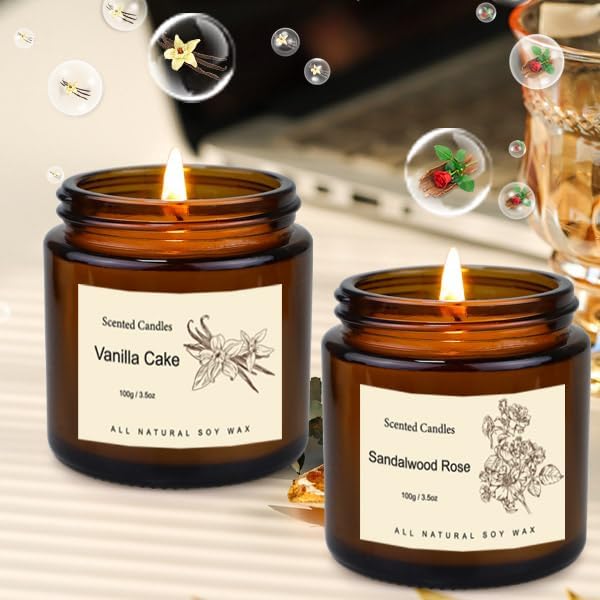 Lot de 6 Bougies Parfumées Idée Coffret Cadeau Anniversaire Femme Parfum de Noel Decoration pour Mariage Amie/Collègue Pot Bougie Parfumee Parfait Cadeaux d'anniversaire pour Mère,épouse,Maîtresse - Nail Gallerys