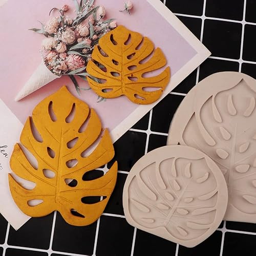 Moule en silicone en forme de feuille pour fondant, décoration de gâteaux, pâte à sucre, bonbons, résine, argile, chocolat (9,7 x 9,7 x 0,6 cm) - Nail Gallerys