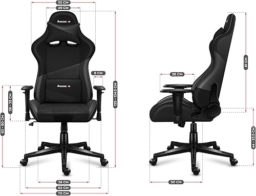 huzaro Force 6.2 Carbon | Chaise Gamer | Fauteuil PC Gaming | en Cuir écologique | Tissu HD | Charge jusqu'à 130 kg | Appuie-tête | Soutien Lombaire | Ergonomique | Noir - Nail Gallerys