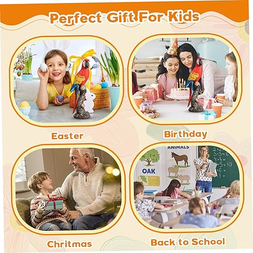 Heidouse Parrot Figurine 6x16 Pouces Statue de Perroquet Rouge réaliste sur la bûche et Les Animaux de résine résistants au fondu pour Le Bureau, Le Jardin, Le Plateau - Nail Gallerys