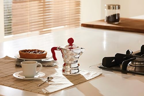 Alessi, Cafetière Espresso de design, corps en aluminium, poignée et bouton en résine thermoplastique, 1 tasse - Nail Gallerys