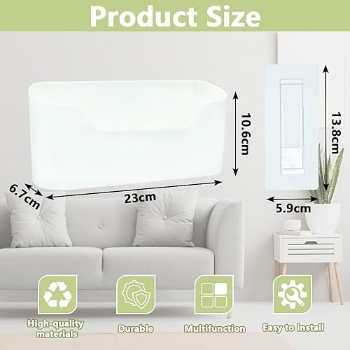 LANSKYLAN 2 Pcs Boîte de Rangement Autocollante, Boîte Rangement Murale en Plastique 2 Tailles, Boîtes de Rangement Placard, Boîtes de Rangement Ouvertes, pour Salle de Bain Cuisine Bureau Placard - Nail Gallerys