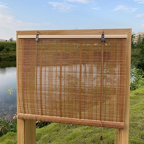 XiuXiu Stores enrouleurs en bambou pour fenêtres, intérieur et extérieur, 121,9 x 121,9 cm (l x H), Couleur C - Nail Gallerys