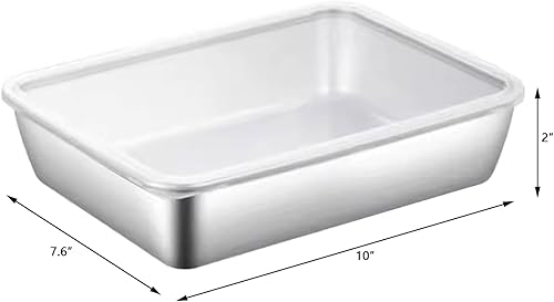 Lot de 4 grandes boîtes de rangement rectangulaires en acier inoxydable avec couvercle hermétique en plastique pour réfrigérateur, cuisine, lave-vaisselle - Nail Gallerys
