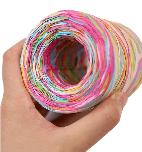 Ruban en papier raphia coloré à 6 plis - 80 m - Pour emballage cadeau, loisirs créatifs - Nail Gallerys