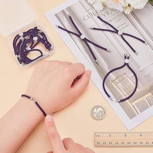 UNICRAFTALE 10 pièce Bracelet Coulissant en Nylon Torsadé 22cm Indigo Bracelets Réglable avec Perles Arbre de Vie pour la Fabrication de Bijoux et Accessoires de Bracelet pour Femmes - Nail Gallerys