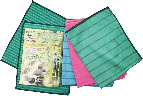 Lot de 5 pièces Microfibres Bambou Couleurs (2 lavettes et 3 lingettes) Bambou Brillante - Nail Gallerys