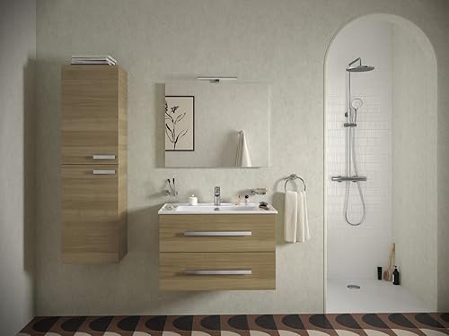 Jacob Delafon Meuble Vasque 60 cm Ola Up chêne avec Miroir et Spot - Nail Gallerys