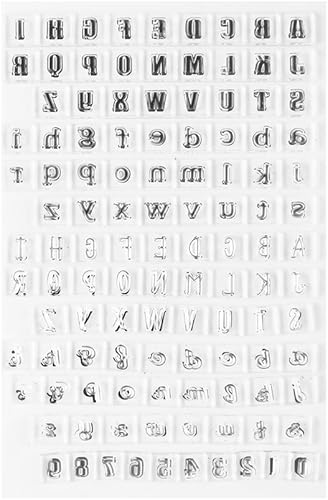 Set de Tampons Clairs Transparents Scrapbooking Stampo Alephabet en Silicone PVC pour DIY Loisirs Créatifs Noel Enfant(Motif 4: Lettres majuscules et minuscules) - Nail Gallerys