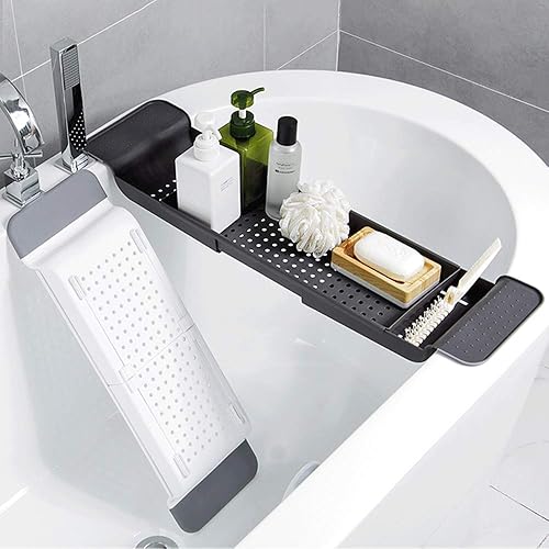 WINAKUI Plateau de baignoire réglable - Étagère extensible pour salle de bain - Égouttoir à vaisselle rétractable pour cuisine et salle de bain - Nail Gallerys