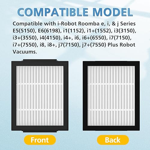 Lacvik Lot de 9 filtres HEPA de rechange pour aspirateurs robots iRobot Roomba evo, i,e,j : E5 E6 E7 i1 i3 i4 i5 i6 i7 i8 j7 et toutes versions Plus (pas FOT J7+) - Nail Gallerys
