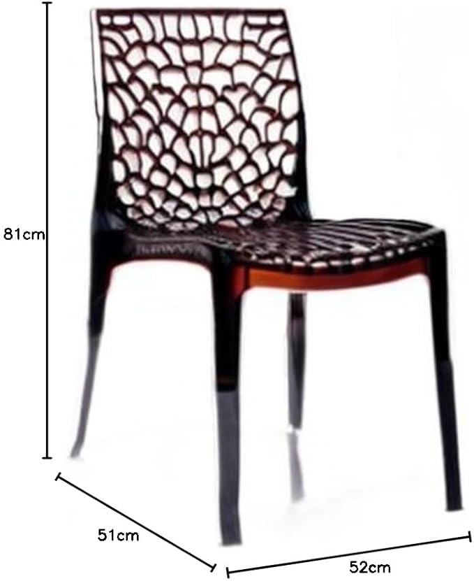 UP ON N ° 4 chaises Gruvyer Polycarbonate Marron foncé Avant Choix - Nail Gallerys