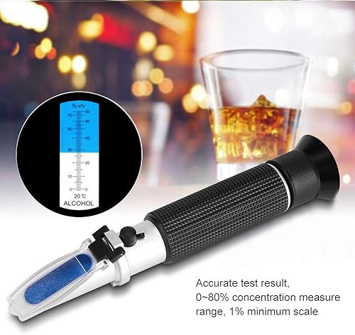 Refractometre Alcool,Mesurer Degré Alcool,Tometer for Alcohol,Alcohol Tester Brewing,Alcohol Refractometer,Alcohol Refractometer Profional Handheld Alcohol 0 80% Test Re - Nail Gallerys
