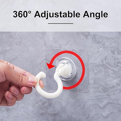 12 Pièces Crochets Auto Adhésifs Rotatif à 360° avec 1 Grattoir -3 kg Charge Max- Sans Perçage Crochet Autocollant de Plafond, Patère Rotatifs Tous Azimuts, Crochets Mural Adhesif Puissant (Gris) - Nail Gallerys