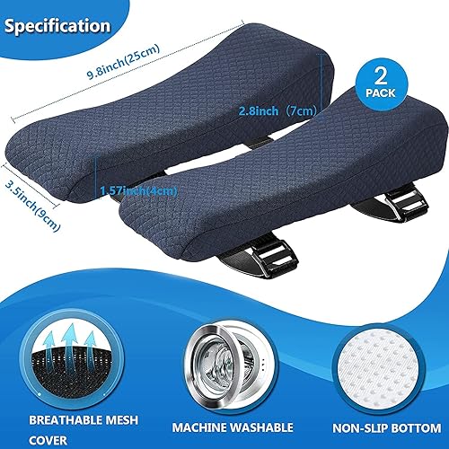 Big Ant Coussin de Coude, 2 pièces Mousse à Mémoire Protège-Accoudoirs Coude Support Coussinets de Bras Chaise Accoudoirs Souple Oreiller pour Les Coudes et Les Avant-Bras Soulagement - Nail Gallerys