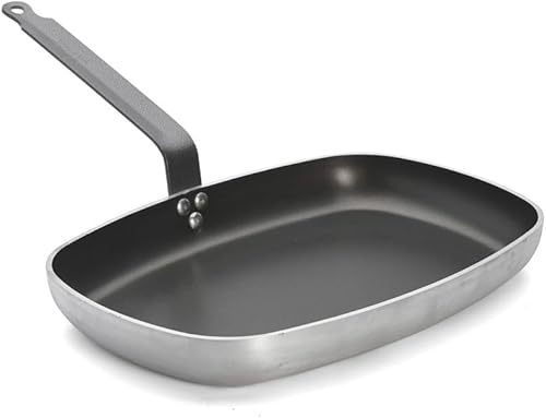 De Buyer - Poêle rectangulaire antiadhésive CHOC en aluminium - 38 x 26 cm -, Gris - Nail Gallerys