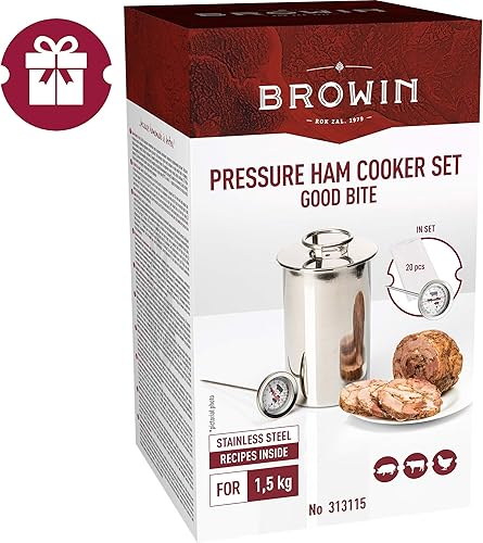 Autocuiseur à Jambon avec thermomètre à Viande et Sacs pour Faire des Coupes Froides Faites Maison Argenté 1,5 kg - Nail Gallerys