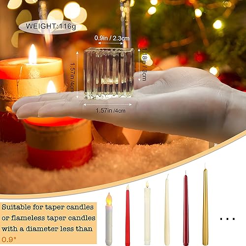 Bougeoir carré en Verre Brillant, AOOGON 12 Paquets de bougeoirs bougeoirs de Pilier pour la décoration de la Maison de Date de Mariage (12psc, Ambre) - Nail Gallerys