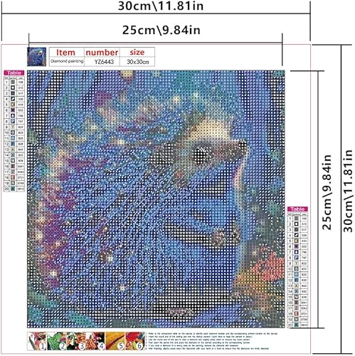 DCIDBEI 30x30CM 5D Diamond Painting Hérisson Violet, DIY Broderie Point de Croix Diamant Bébé Animal, Cristal Artisanat Art/Cadeau Original/Décoration Mure Maison d'Intérieur - Nail Gallerys