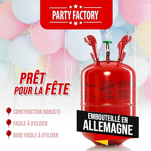 Gaz pour ballons à l'hélium pour 50 ballons - Bouteille d'hélium de 400 l - Remplissage de gaz - Ballons en aluminium - Pour fête de mariage (1 x 50) - Nail Gallerys
