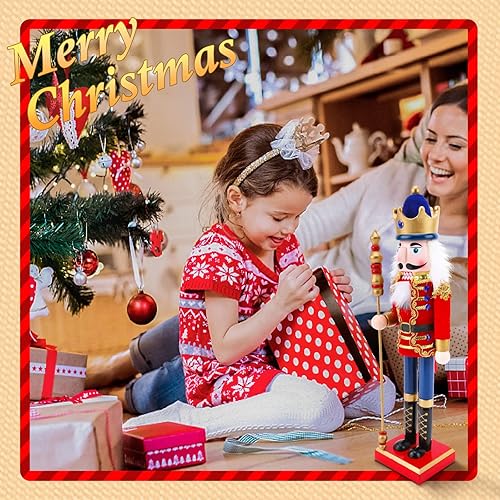 Aceshop Casse Noisette Noel 38cm/15, en Bois, Grand Decoration Noël Interieur - Casse-Noisettes Roi et Soldat Ornement Poupée Cadeau Christmas Figurine - Nail Gallerys
