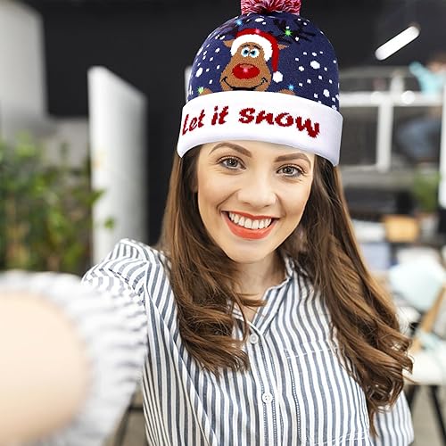 Bonnet De Noël Lumineux LED Pour Adulte - Chapeau Père Noël - Nail Gallerys