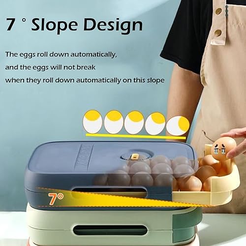 Boite Rangement D'Oeufs Cuisine, Avec Tiroir, en Plastique, Porte-Oeufs Plateaux, Panier Oeuf - Nail Gallerys