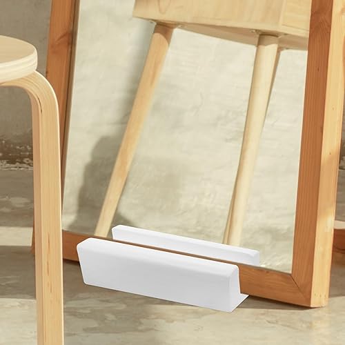 DOITOOL Support de miroir blanc - Support de miroir en bois pour le pied - Support pour miroir de sol - Support de miroir de sol - Support de miroir sur pied - Revêtement fixe - Bois simple - Nail Gallerys