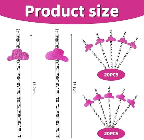 Pailles D'Élément De Cowboy, 40 Pièces, Décoration De Fête, Pailles En Papier, Mignonnes, Créatives, Fournitures De Fête - Nail Gallerys