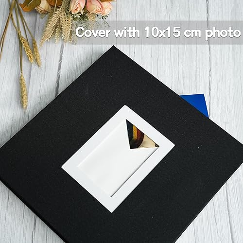 Vienrose Album Photo Scrapbooking Adhesif pour Photos 10x15, 13x18, 18x24 cm - Couverture Lin 60 Pages Vierges - Livre Mémoire DIY Mariage, Bébé, Voyage (Bleu) - Nail Gallerys