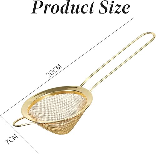 Tamis à matcha et passoire à thé en vrac | Maille fine en acier inoxydable | Mini tamis à sucre glace | Filtre à thé | Petit tamis à matcha en or - Nail Gallerys