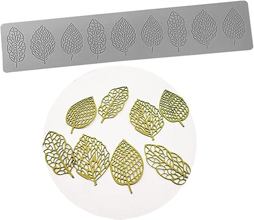 9 cavités feuille dentelle tapis fondant gâteau moule sucre artisanat silicone tampon outils de décoration de gâteau moules à pâtisserie moule en silicone - Nail Gallerys