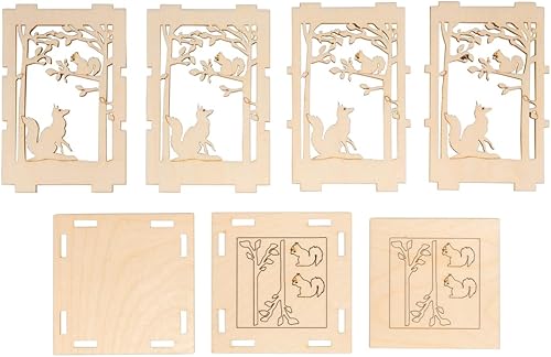 Rayher Kit Lanterne de table Forêt lanterne bois FSC Mix 15 pcs nature, 64032505 - Nail Gallerys