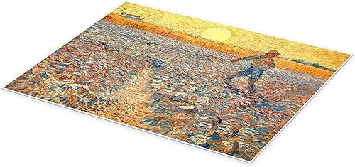 Le semeur au soleil couchant Poster de Vincent van Gogh 40 x 30 cm Tableaux Décoration murale - Nail Gallerys