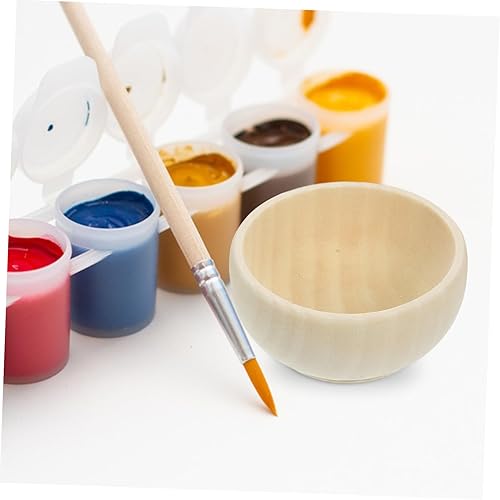 PRETYZOOM 10pièces Bols Bois Non Peints Pour Bricolage Diy Bols Bois Unfinished Mini Pour Projets Créatifs Et Décorations - Nail Gallerys
