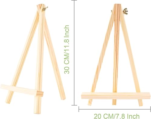 HAKZEON Lot de 8 chevalets de table en bois 30 x 20 cm, mini chevalet avec barre mobile, support réglable en bois pour peintures, dessins, photos encadrées, panneaux - Nail Gallerys