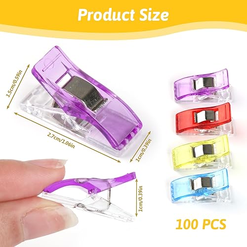 Pince Couture Clip 100 Pièces Couleurs Variées Plastique Multifonctions Couture Accessoires Mercerie pour Piquer Crocheter Tricoter Tenir Le Tissu Bricolage Crochet et Bien D'Autres Utilisations - Nail Gallerys