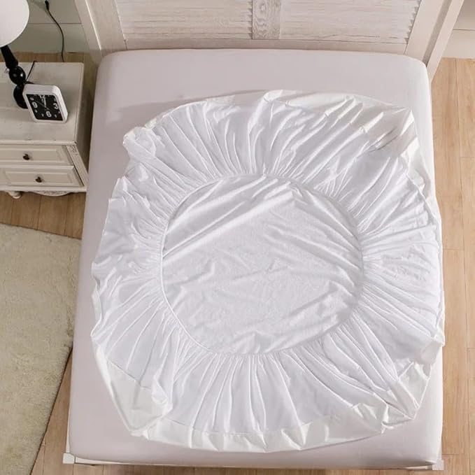 Protége de Matelas Blanc- 90 x 190 cm - pour 1 Personne -Imperméable Plastifié et Anti-Acariens, avec Un Bonnet de 25cm - Nail Gallerys
