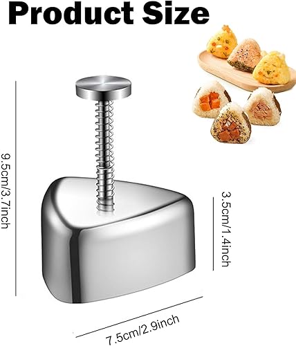 Moule à Boule de Riz, Moule Onigiri Triangle, Moule à Boules de Riz Anti-Adhésif, Moule à Onigiri Inox, Onigiri Presse de Moule, Moule à Boules de Riz Onigiri, pour Onigiri DIY Moule à Sushi en Forme - Nail Gallerys