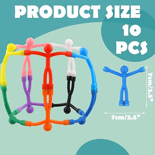 Wisebom Mini Homme Aimants Colorés, 10 Pièces Petits aimants Translucide de Réfrigérateur, Flexible Aimant en Caoutchouc Homme aimants Décoration pour Bureau Cuisine - Nail Gallerys