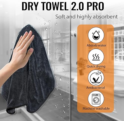 Shiny Bath Lot de 3 chiffons de séchage XXL pour cabine de douche et salle de bain 40 x 60 cm - Nail Gallerys