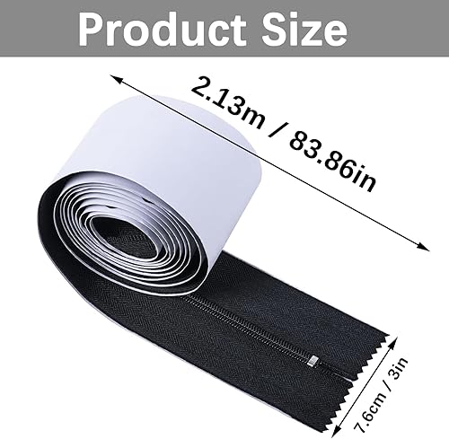 Lxoraziy Lot de 2 Fermetures Éclair Résistantes Contre Poussière, 213cm x 7,6cm Rouleaux de Fermeture éclair Auto-adhésive pour Serre, Zip Adhésif pour Ouverture Temporaire - Nail Gallerys